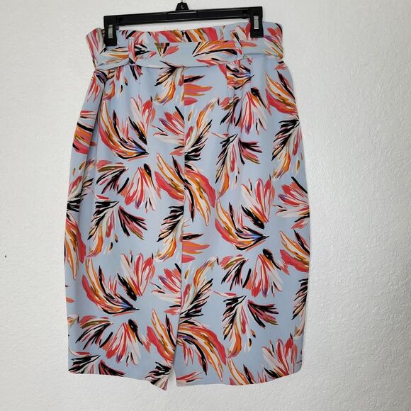 Lane Bryant Colorful Feather High-Waisted Knee Length Belted Pencil Skirt 14 - Picture 4 of 8